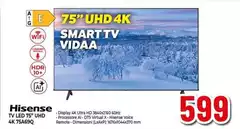 Hisense - Tv Led 75" Uhd 4K 75A69Q Hisense - Tv Led 75" Uhd 4K 75A69Q