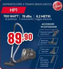 Hoover - Aspirapolvere A Traino Senza Sacco HP1