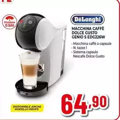 De Longhi - Macchina Caffe Dolce Gusto Genio S EDG226W De Longhi - Macchina Caffe Dolce Gusto Genio S EDG226W
