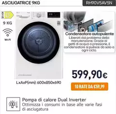 LG - RH90V5AV5N Asciugatrice Libera Installazione Caricamento Frontale 9 Kg A++ Bianco LG - RH90V5AV5N Asciugatrice Libera Installazione Caricamento Frontale 9 Kg A++ Bianco
