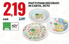 Piatti Piani Decorati In Carta, 20 Pz Piatti Piani Decorati In Carta, 20 Pz