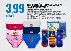 Set 3 Slip/Set 3 Paia Calzini 'Harry Potter'