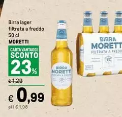 Moretti - Birra Lager Filtrata A Freddo