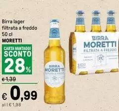 Moretti - Birra Lager Filtrata A Freddo