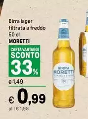 Moretti - Birra Lager Filtrata A Freddo