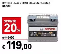 Bosch - Batteria S5 A05 60ah 680a Start E Stop