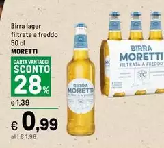 Moretti - Birra Lager Filtrata A Freddo