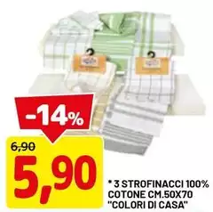 3 Strofinacci 100% Cotone Cm.50x70 "Colori Di Casa" 3 Strofinacci 100% Cotone Cm.50x70 "Colori Di Casa"