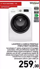 Whirlpool - Lavatrice A Carica Frontale FFB947BVIT Whirlpool - Lavatrice A Carica Frontale FFB947BVIT