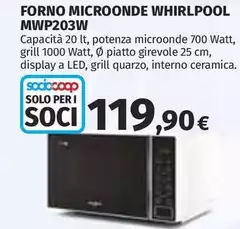 Whirlpool - Forno Microonde MWP203W Whirlpool - Forno Microonde MWP203W