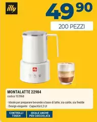 Illy - 22984 Montalatte E Scaldalatte Automatico Bianco
