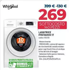 Whirlpool - Lavatrice FFB7469SV IT Whirlpool - Lavatrice FFB7469SV IT