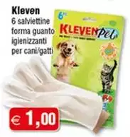 Kleven - 6 Salviettine Forma Guanto Igienizzanti Per Cani