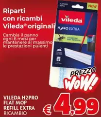 Vileda - H2pro Flat Mop Refill Extra Ricambio Vileda - H2pro Flat Mop Refill Extra Ricambio