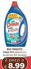 Bio Presto - Total 4+1 Detersivo Lavatrice 50 Lavaggi