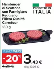 Selection carrefour - Hamburger Di Scottona Con Parmigiano Reggiano Filiera Qualità Selection carrefour - Hamburger Di Scottona Con Parmigiano Reggiano Filiera Qualità