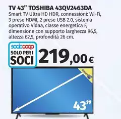 Toshiba - Tv 43" 43qv2463da