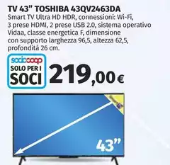 Toshiba - Tv 43" 43qv2463da
