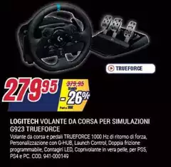 Logitech - Volante Da Corsa Per Simulazione G923