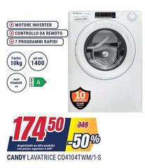 Candy - Lavatrice CO4104TWM/1-S COCKE A scomparsa totale 14" A Modividable 1140 Ii/e 1400 Giri/min Bianco Candy - Lavatrice CO4104TWM/1-S COCKE A scomparsa totale 14" A Modividable 1140 Ii/e 1400 Giri/min Bianco