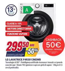 LG - F4R3013NSWB Lavatrice 13kg AI DD, Classe A-10%, 1400 Giri, Vapore