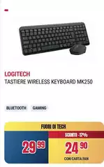 Logitech - Tastiere Wireless Keyboard Mk250