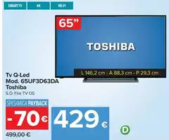 Toshiba - Tv Mod. 65UF3D63DA
