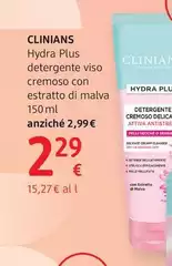 Clinians - Hydra Plus Detergente Viso Cremoso Con Estratto Di Malva 150 Ml