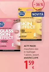Acty Mask -  Maschera Viso In Hydrogel 1 Pezzo, Assort.