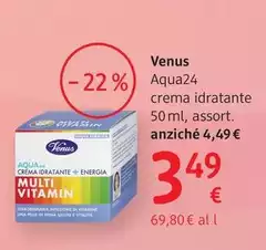 Venus - Aqua24 Crema Idratante 50 Ml, Asort.
