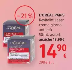 L'Oreal L'oréal Paris - Revitalift Laser Crema Giorno  Anti-Età 50 Ml