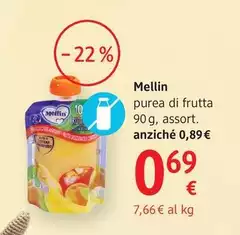 Mellin - Purea Di Frutta 90 G, Assort.