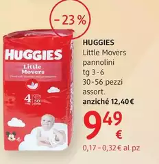 Huggies - Little Movers Pannolini Taglia 3 - 6 30 - 56 Pezzi, Assort.