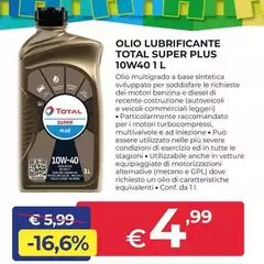 Total - Olio Lubrificante Super Plus 10w40  1 L