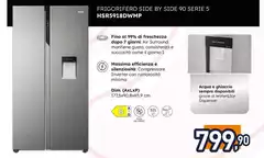 Haier - SBS 90 Serie 5 HSR5918DWMP Frigorifero Side-By-Side Libera Installazione 521 L D Platino, Acciaio Inox Haier - SBS 90 Serie 5 HSR5918DWMP Frigorifero Side-By-Side Libera Installazione 521 L D Platino, Acciaio Inox