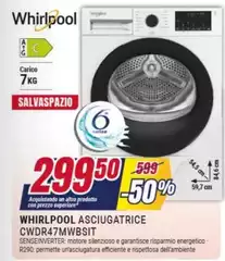 Whirlpool - Asciugatrice CWDRW7MWWBsit