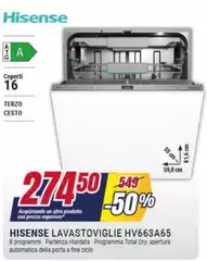 Hisense - Lavastoviglie HV663A65