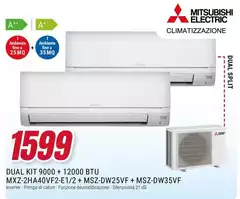 Mitsubishi - Kit 9000 + 12000 BTU MX2-2HA40VF2-E1/2 + MSC-DW25VF + MSC-DW35VF