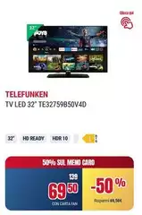 Telefunken - Tv Led 32" TE32759B50V4D