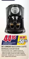 De Longhi -  Macchina Caffè Manuale Ec201cd.b