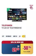 Telefunken - Tv Led 32" TE32759B50V4D