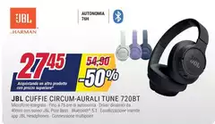 Jbl - Cuffie Circum-Aurali Tune 720BT Jbl - Cuffie Circum-Aurali Tune 720BT