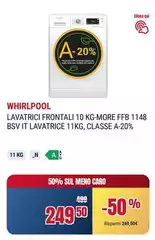 Whirlpool - Lavatrice Frontali 10 Kg-More Ffb 1148 Bsvi It Lavatrice 11 Kg, Classe A-20%