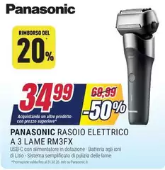 Panasonic - Rasoio Elettrico A 3 Lame Rm3FX