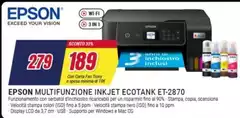 Epson - Multifunzione Inkjet Ecotank ET-2870 Epson - Multifunzione Inkjet Ecotank ET-2870