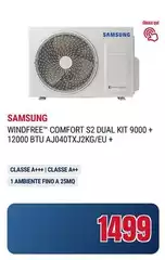 Samsung - Windfree Comfort S2 Dual Kit 9000 + 12000 Btu Ajo40txj2kg/eu + Classe A++ Classe A++ 1 Ambiente Fino A 25mq