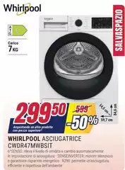 Whirlpool - Asciugatrice CWDR47WWBSILT Whirlpool - Asciugatrice CWDR47WWBSILT