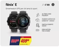 Garmin - Fenix E Smartwatch Gps Per Chi A Ma Lo Sport