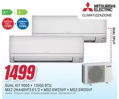 Mitsubishi - Kit 9000 + 12000 BTU MXZ-2HA40VF2 E 1/2 + MXZ-DW25VF + MX-DW35VF