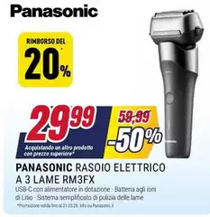 Panasonic - Rasoio Elettrico A 3 Lame Rm3fx